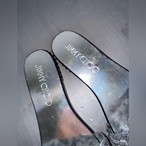 JIMMY CHOO Weave Flat glitter sandals - Picture 4 of 7